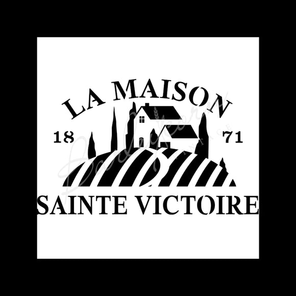 Barleycorn Vintage Stencils FS53 LA MAISON VICTOIRE 25CM X 16CM