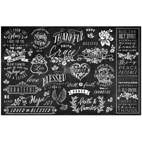 DÉCOUPAGE DÉCOR TISSUE PAPER – THANKFUL & BLESSED II – 2 SHEETS (19″ X 30″)