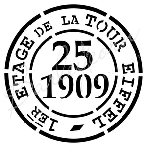 Barleycorn Vintage Stencil FS27 FRENCH VINTAGE STAMP Tour Eiffel 19CM X 19CM