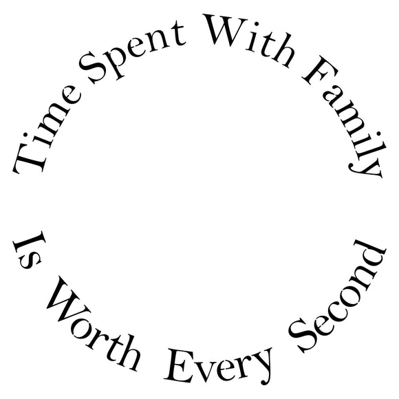 Barleycorn Vintage Stencils T29 TIME SPENT WITH FAMILY - 46cm DIAMETER - 2 sheets