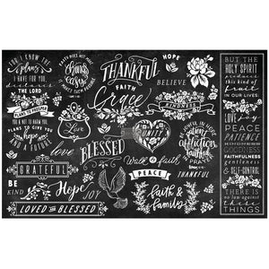 DÉCOUPAGE DÉCOR TISSUE PAPER – THANKFUL & BLESSED II – 2 SHEETS (19″ X 30″)