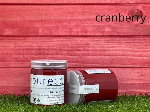 Pureco Stain and Glaze Cranberry 200ml