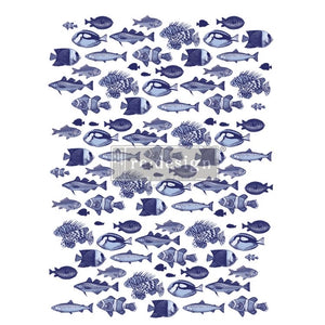 REDESIGN DECOR TRANSFERS® – SALTWATER LIFE total sheet size 25″x33.9″, cut into 3 sheets