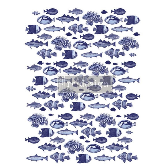 REDESIGN DECOR TRANSFERS® – SALTWATER LIFE total sheet size 25″x33.9″, cut into 3 sheets